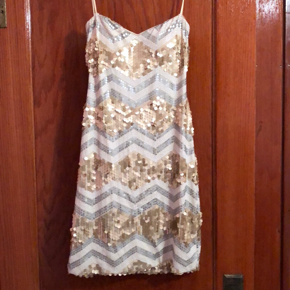 Gold & Silver Strapless Dress ✨